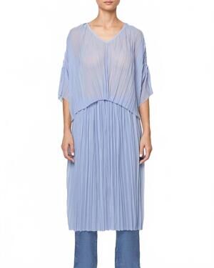 NEW ATELIER DELPHINE flared random pleats tee in blue